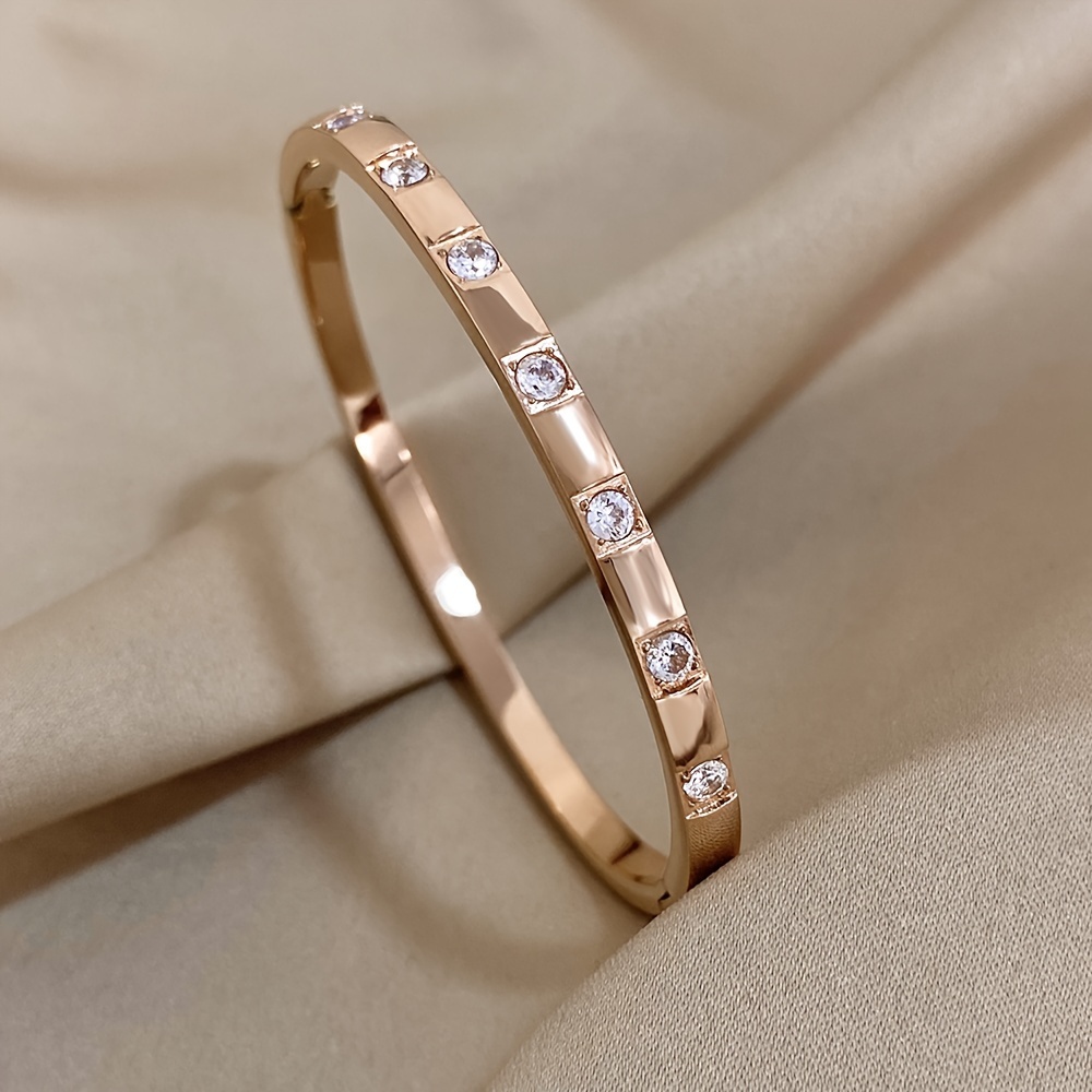 Stainless Steel Bracelet with Rhinestones Gift